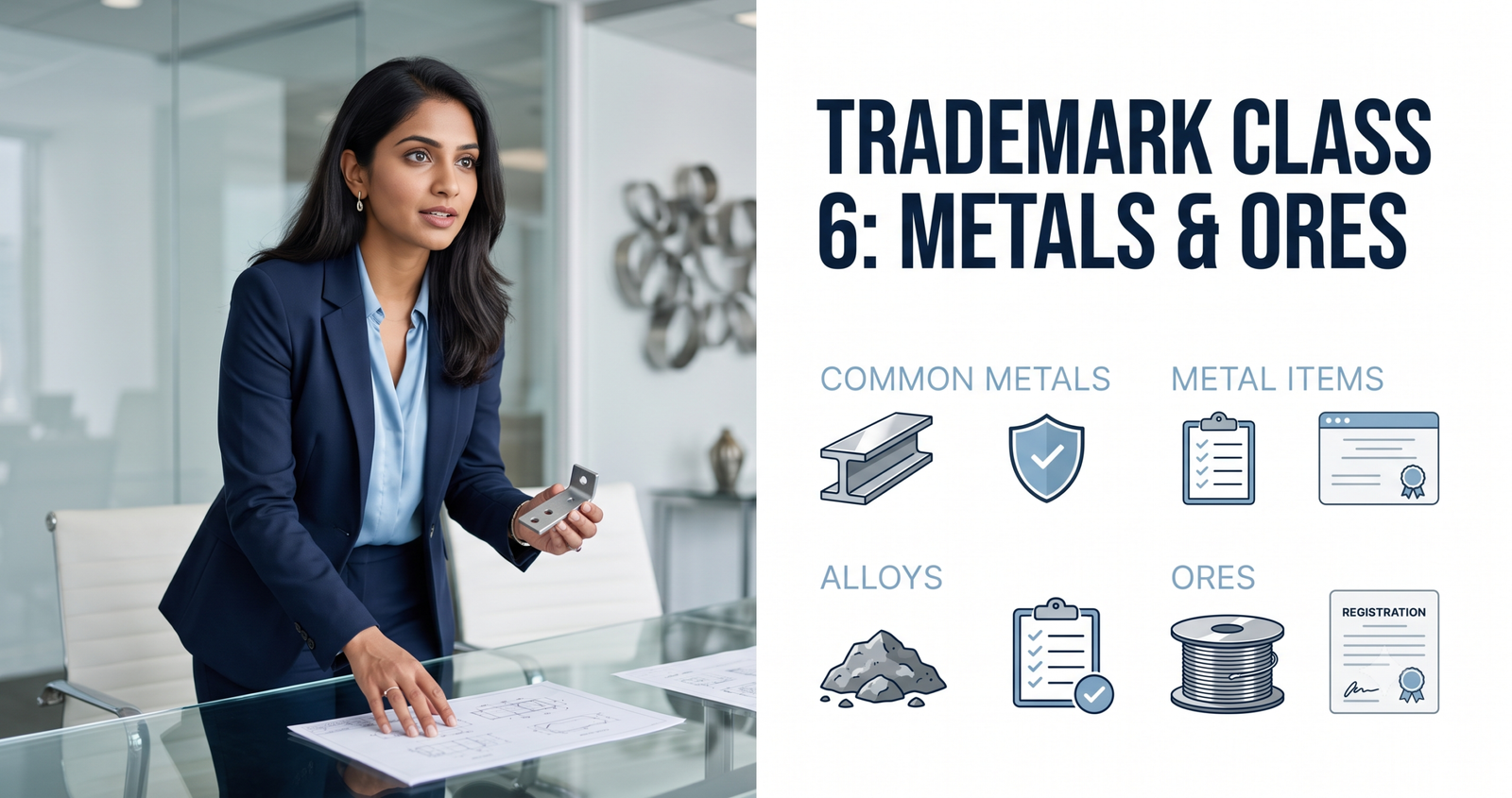 Class 6, Trademark Class 6 Common Metals, Metal Items, Alloys and Ores
